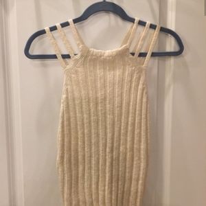 Together Ecru knit criss cross top